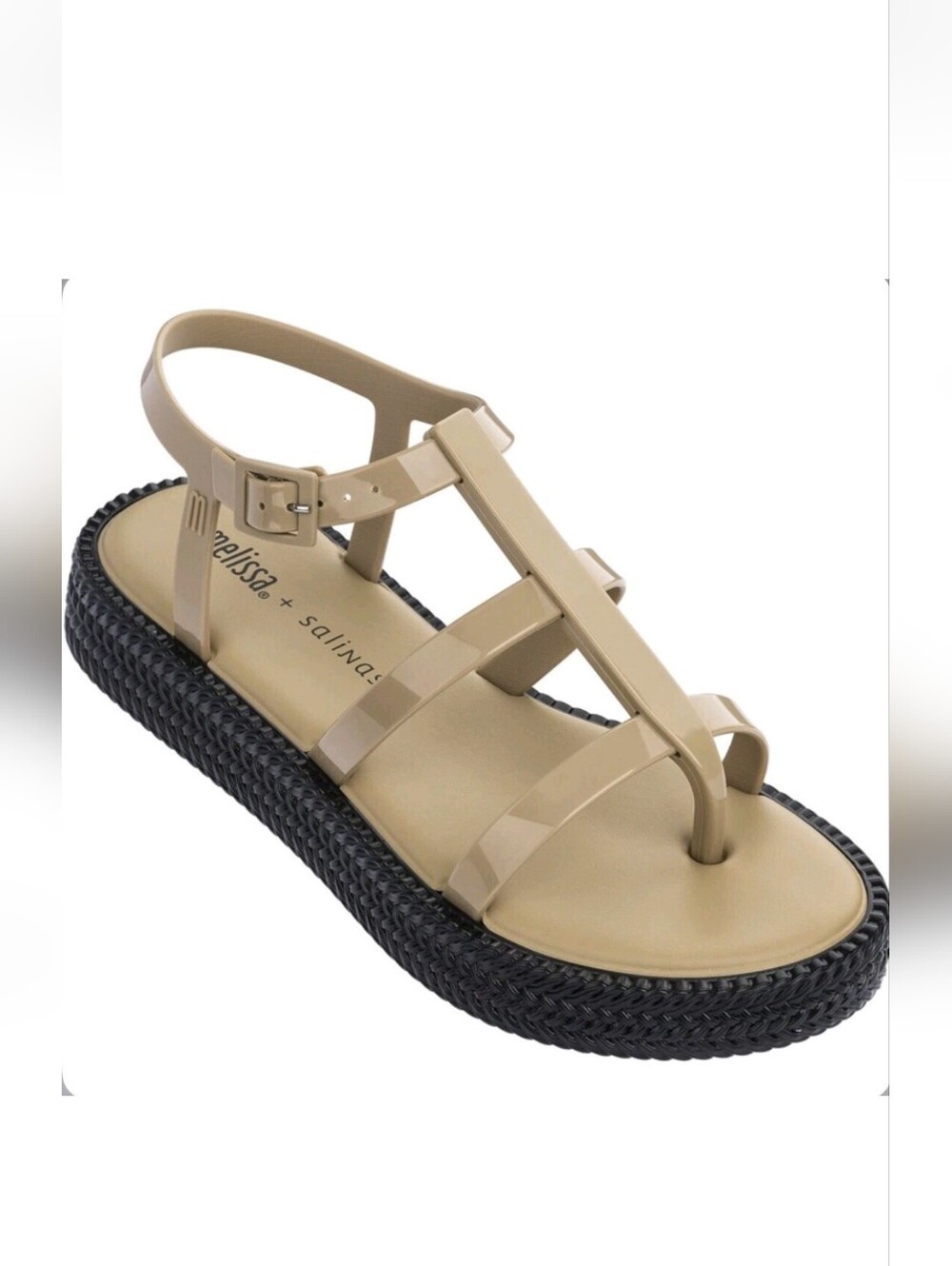 Melissa + Salinas Caribe Verao tan faux braided platform gladiator jelly sandals